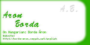 aron borda business card
