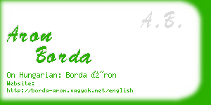 aron borda business card